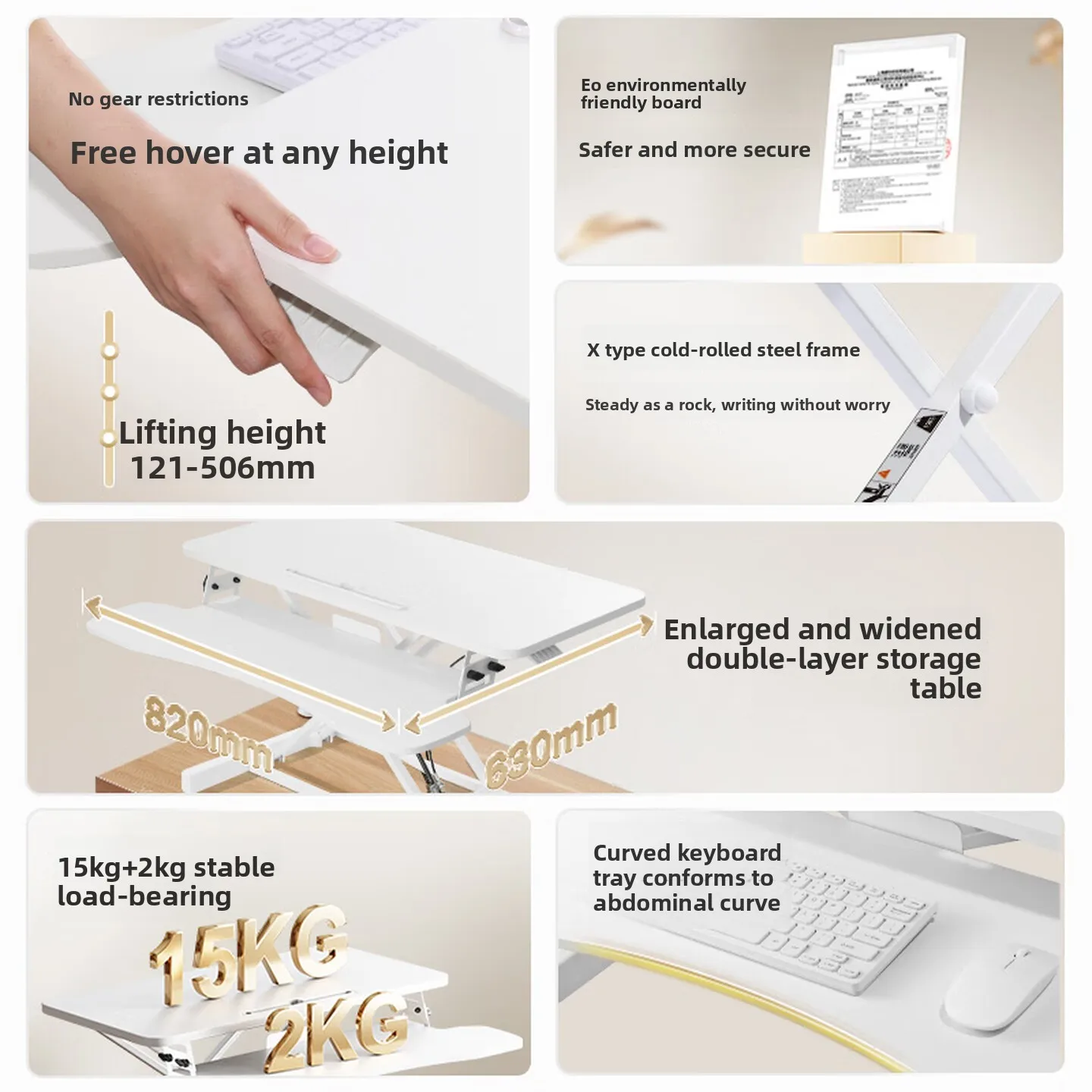 Height Adjustable Sit Stand Desk Converter Foldable Dual Board White Desktop Workstation for Laptop Office Home Study 스탠딩 데스크