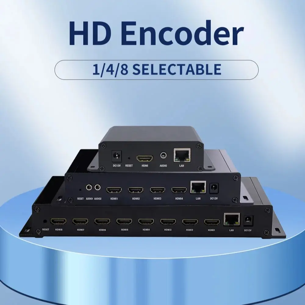 

HDMI encoder RTSP SRT UDP HTTP Video 1080P H265 H264 Equipment for Radio & TV Broadcasting 1/4/8 channels HDMI to IP