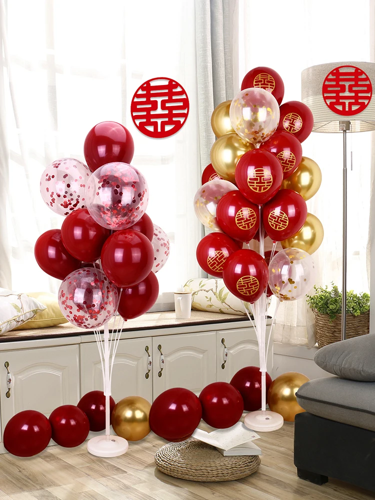 Balloon bracket table floating wedding road lead column floor floating wedding room decoration balloon tow bar wedding