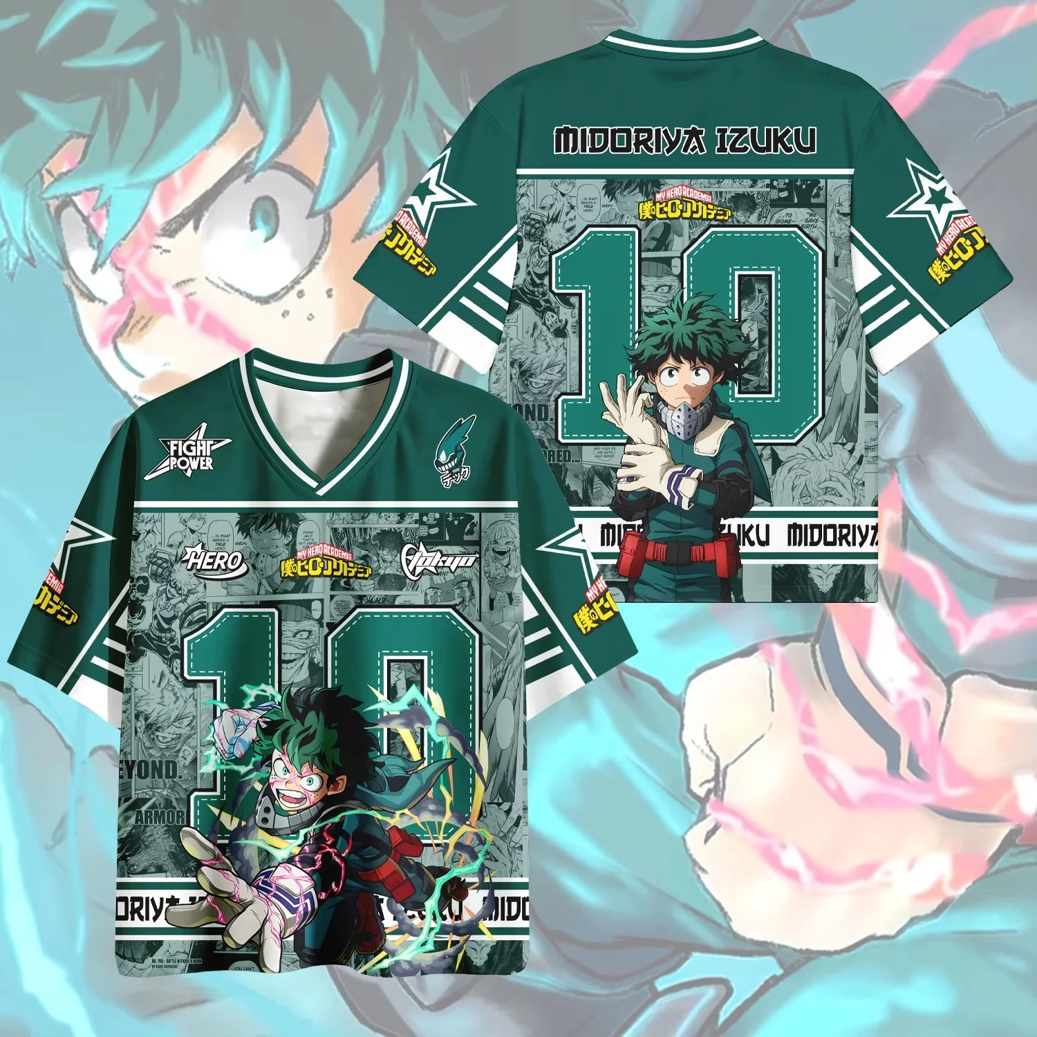 New 2026 Anime My Hero Academia Oversized Jersey Y2K Style Men's  Anime Lover Summer Breathable Casual T-Shirt FamilyMatching