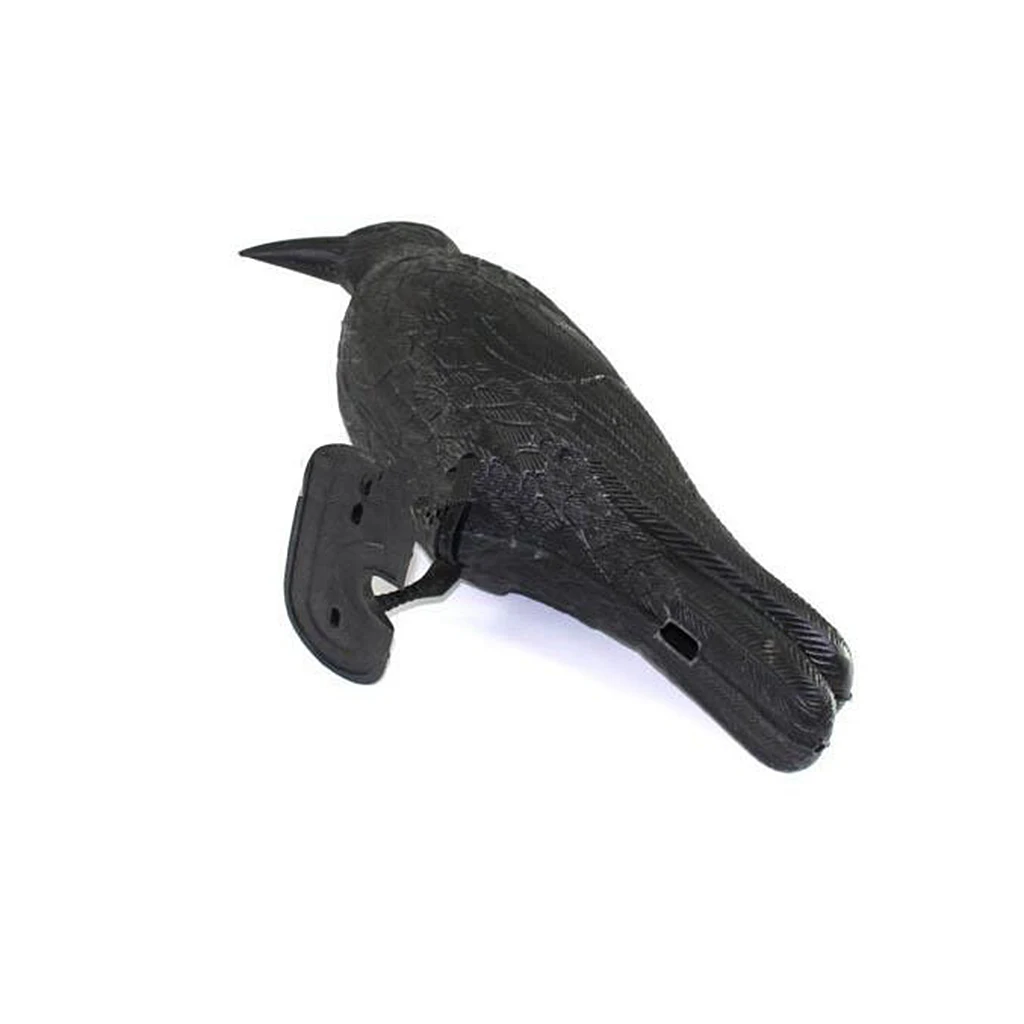 Garden Artificial Black Crow Statue Humane Bird Repellent Outdoor Wildlife Deterrent Halloween Prop for Vegetable Gardens