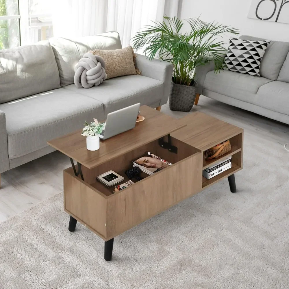 Lift Top Coffee Table com compartimento oculto, mesa de jantar moderna sala de estar, mesa ascendente Lifttop Desk para apartamento