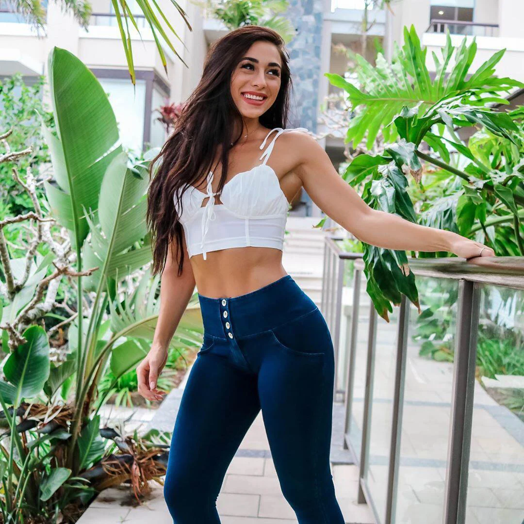 Calça Jeans Feminina de Esporte e Lazer, Calças Fitness, Leggings Yoga Confortáveis, Calças Elásticas Grandes, Alta Qualidade