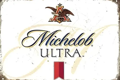 Letrero divertido Michelob Ultra, resistente a la intemperie, de aluminio