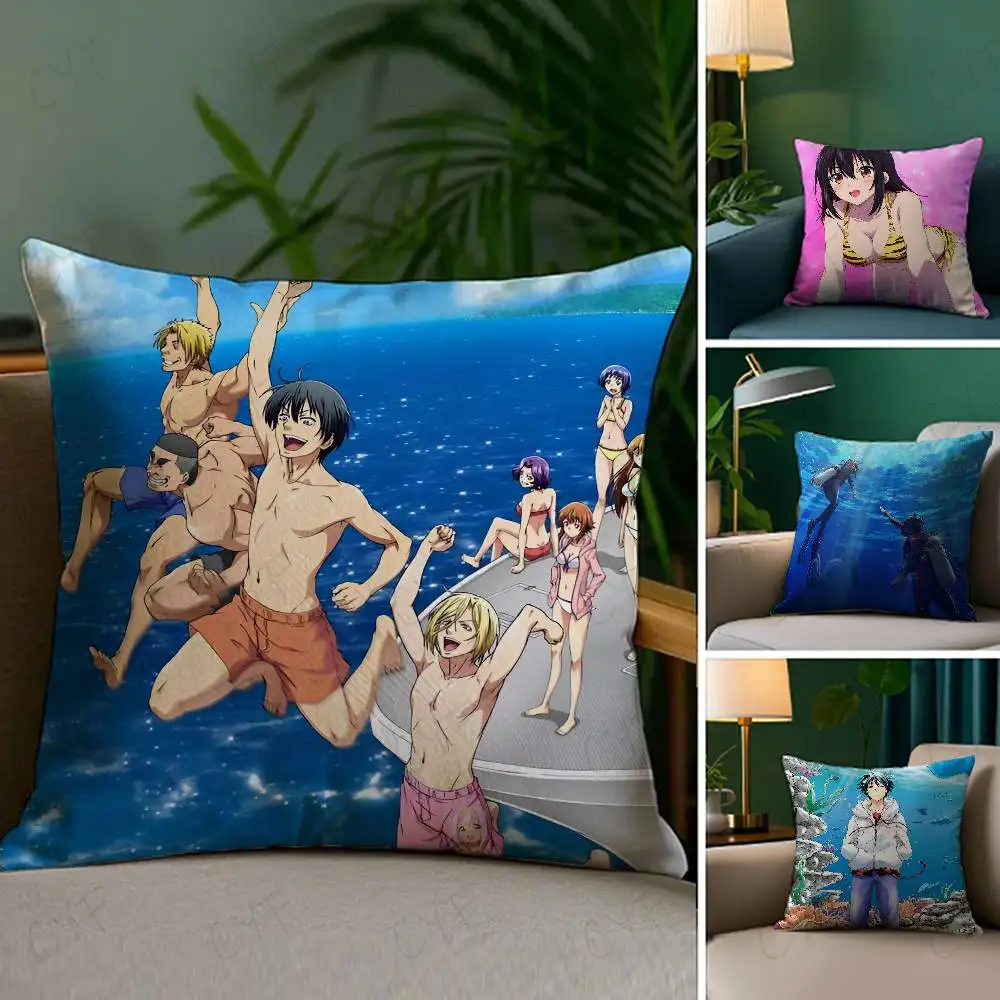 

Anime G-Grand Blue Dreaming Pillow Case Custom Printed Brushed Fleece Pillow, Baby Skin-Touch, Eco-Friendly Dye-Sublimation Cush