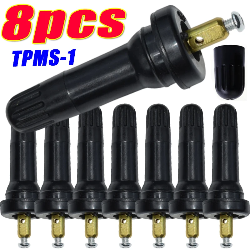 1-8PCS Car Tire Pressure Sensor Tire Pressure Monitoring System Anti Explosion Snap in Tires Valve Stem for Winter Wheel Change