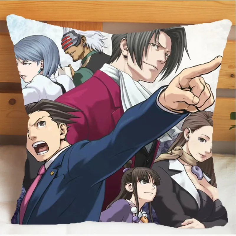 Phoenix Wright Ace Attorney Anime Gyakuten Saiban Pillow and Pillowcase Cushion Cover Case Double Sided Printing Throw Pillows