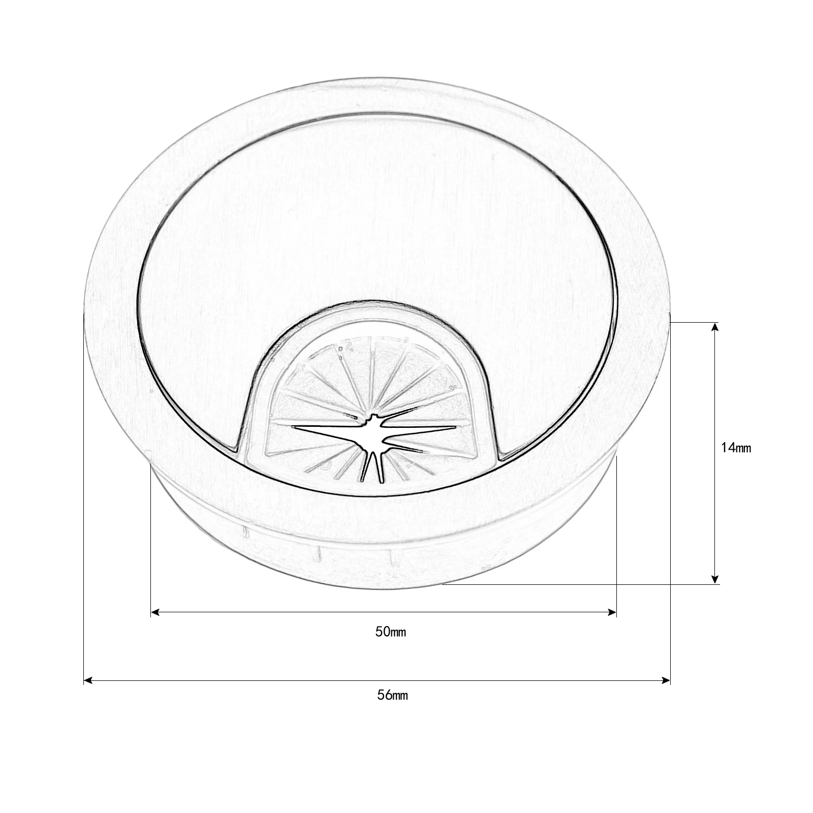 1Pc Zinc Alloy Desk Wire Hole - Furniture Hardware Outlet ulasan dan harga