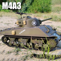 Henglong M4a3 Rc Tank Large Remote Control Sherman Multi Functional Battle Simulation Tank Toy Model New Year Gift For Child