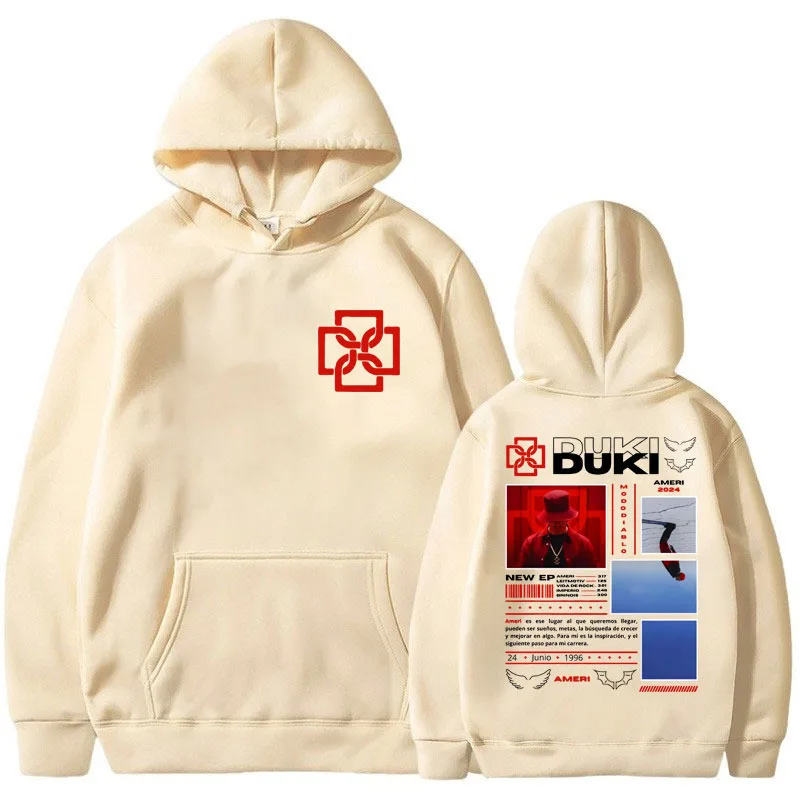 Duki Tour 2024 ألبوم هوديي الرجال موضة الهيب هوب الراب هوديي ريترو الشارع الشهير تنوعا للجنسين Y2k هوديي #5