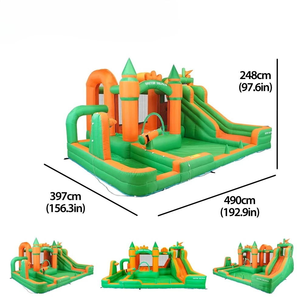 어린이용 슬라이드 워터 슬라이드가 있는 에어바운스, 야외 놀이용 풍선 놀이터
