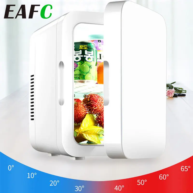 6L Mini Refrigerator 12V/220V Portable Hot And Cold Dual-Use Fridge For Car Truck Kitchen Home Use Picnic Camping Silent Friger