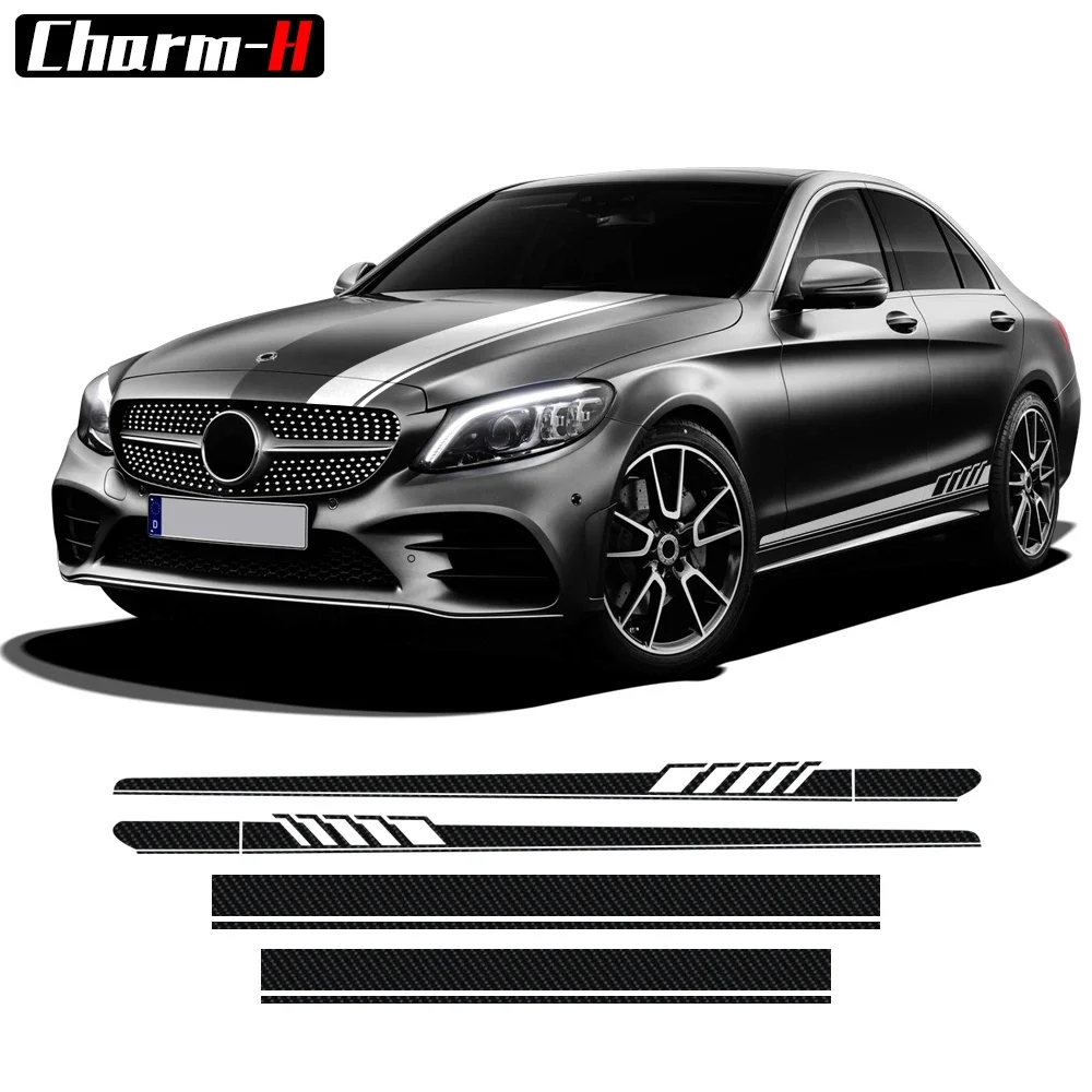 

Edition 1 Style Car Side Skirt Hood Rear Roof Stripes Decal Stickers for Mercedes Benz C Class W205 4-Door Sedan Saloon 2015-Now