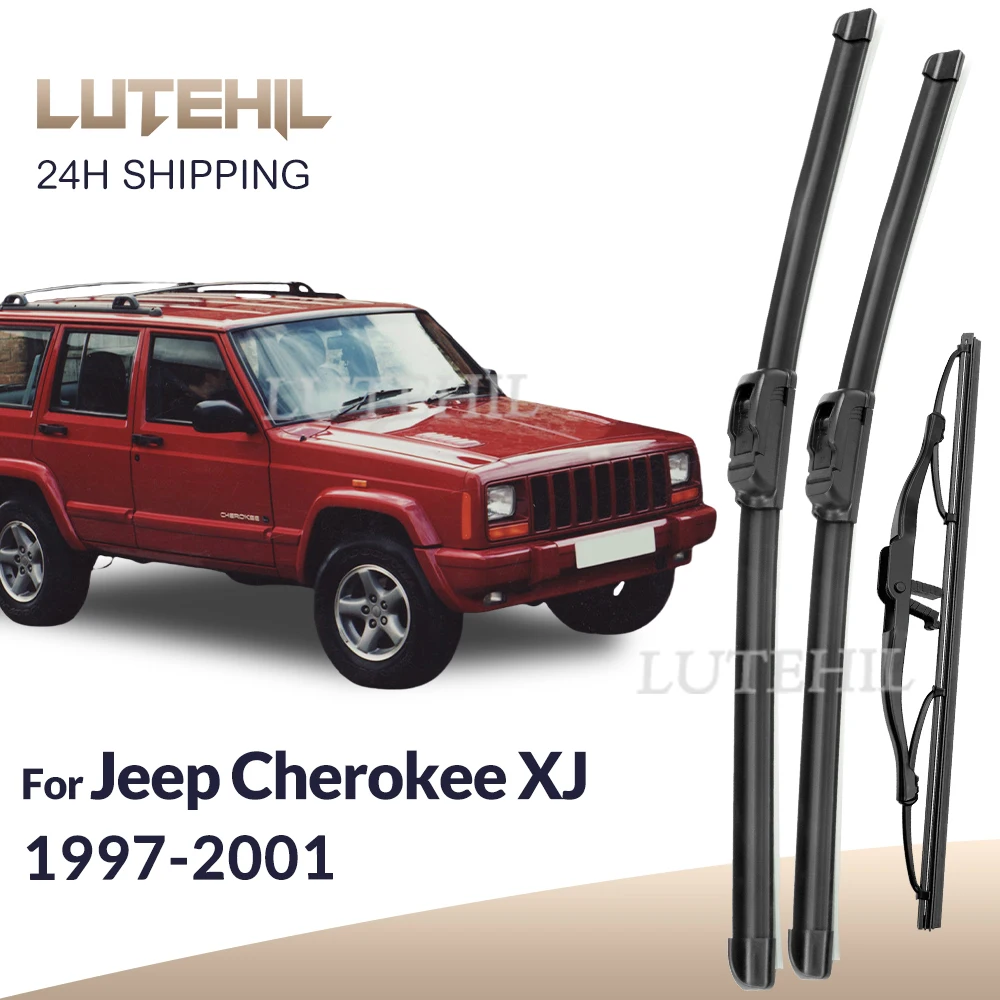 Für Jeep Cherokee XJ 1997-2001 1998 1999 2000 Wischer Vorder- und Hinterwischblätter Windschutzscheibe Fensterbürsten 18"+18"+13"