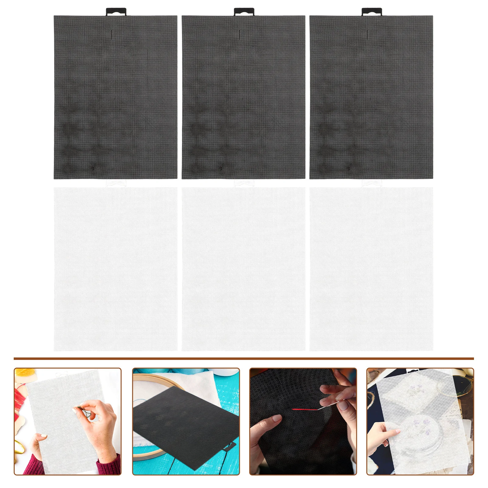 

6Pcs Plastic Mesh Grid Sheets Sturdy DIY Needle Knitting Cross Stitch Quilting Sewing Handmade Crafting Embroidery Portable