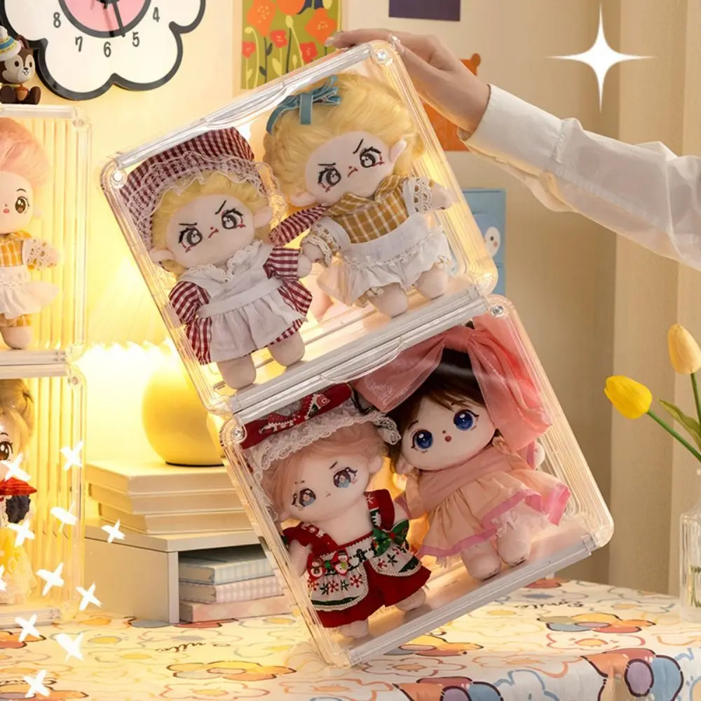 Transparent Cotton Doll Storage Box Hand-made Removable Plush Doll Display Rack Dustproof Clear Figures Display Box Studio