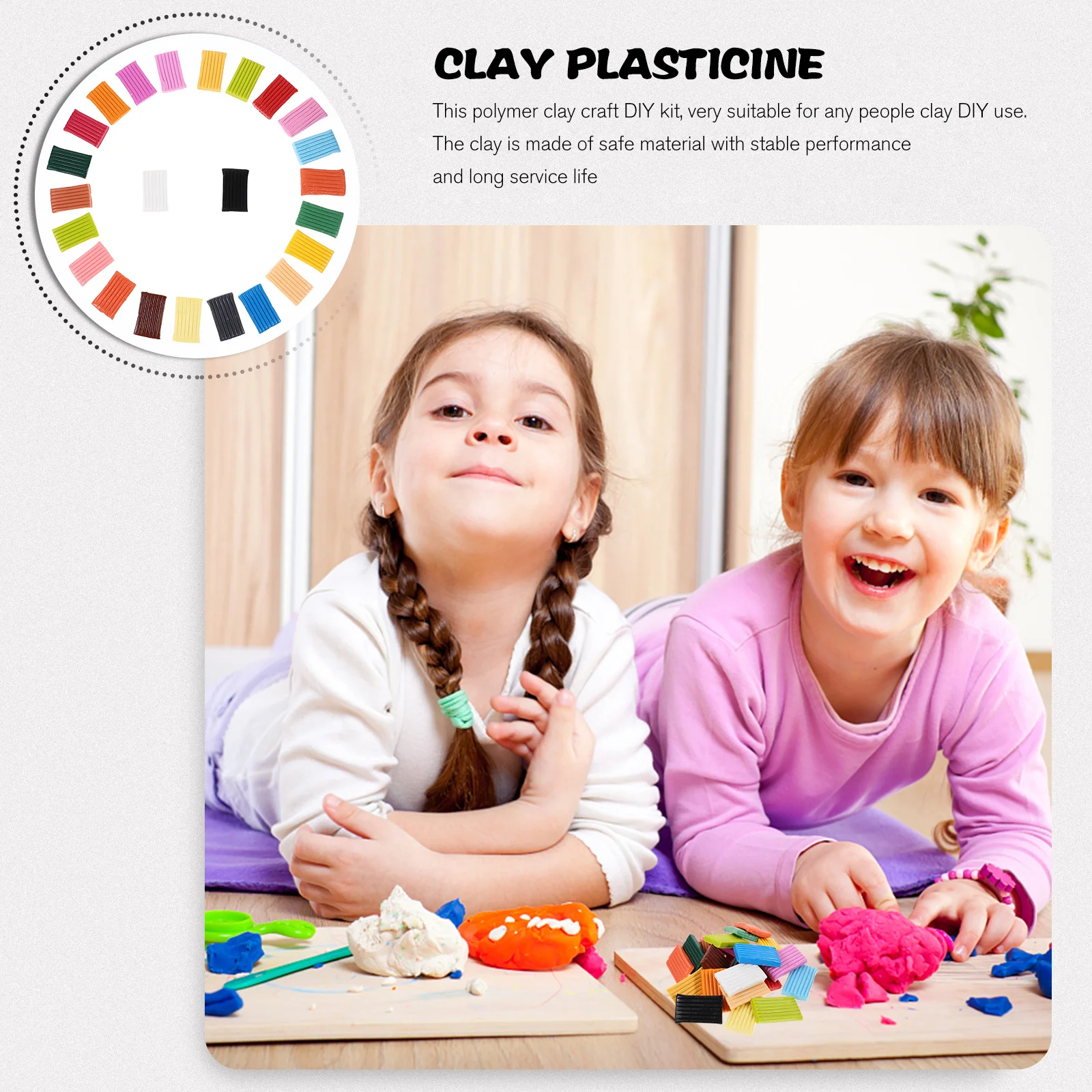 Kit de bricolage en polymère souple, 1 boîte, ensemble d'argile à modeler de couleur vive pour artisanat, Sculpture, porte-clés, breloque de téléphone, Kit d'artisanat en argile pour