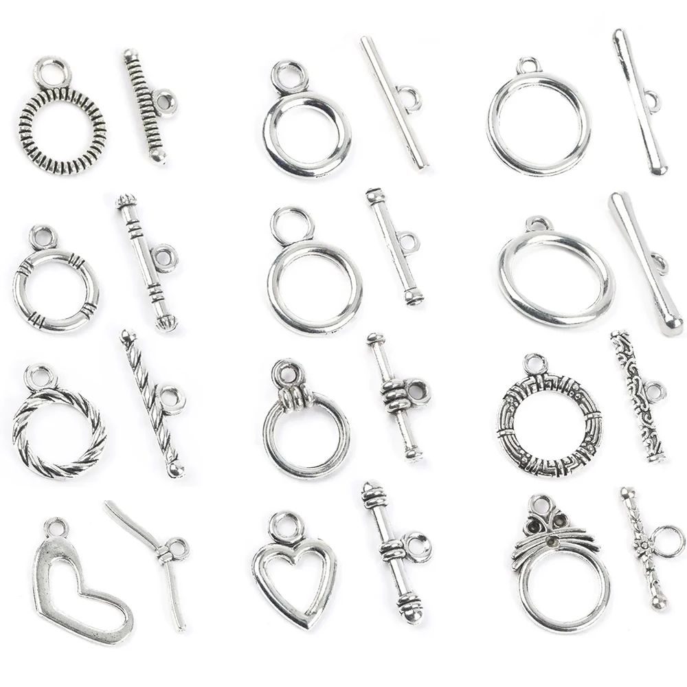 20Sets Silver Color OT Clasp Connector Toggle Clasps Buckle For Jewelry Making DIY Bracelet Necklace Accessories