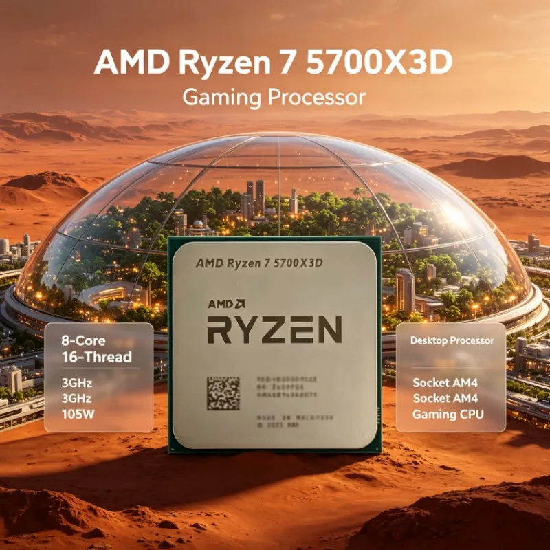 AMD Ryzen 7 5700X3D AM4 Computer Processor 8 Cores 16 Threads 3.0GHz Up to 4.1GHz 105W DDR4