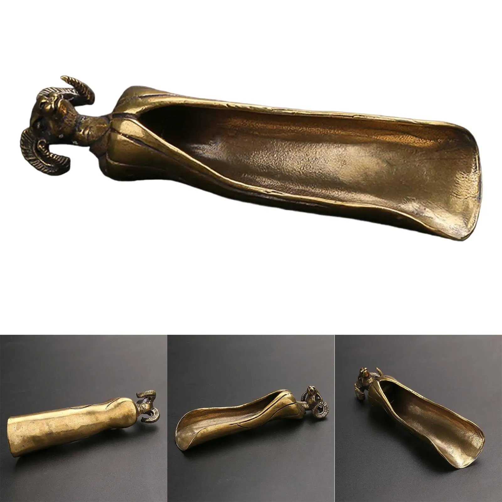 

Tea Scoop Tea Ceremony Accessories Multipurpose Brass Tea Shovel Coffee Scooper Kung Fu Tea Spoon for Home Hotel Cafe Household