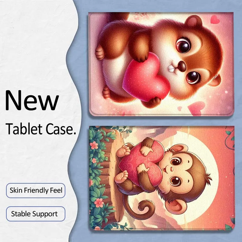 

Panda Monkey Love Heart For Xiaoxin Lenovo Tab P12 Extreme Legion Y900 Idea Pro GT 12.1 2025 Foldable Tablet Case Gift