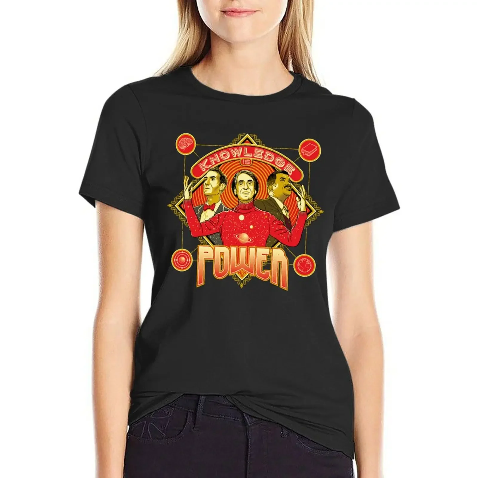 

Knowledge is Power T-Shirt Aesthetic clothing blanks vintage clothes white t shirts for Women