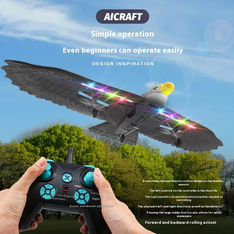 BM17 Eagle Glider 3CH RC Starrflügel-Schaumstoffflugzeug RTF 2,4 GHz EP Black-hawk Bird Warbird Modellflugzeug Hobby Fluggeschenk