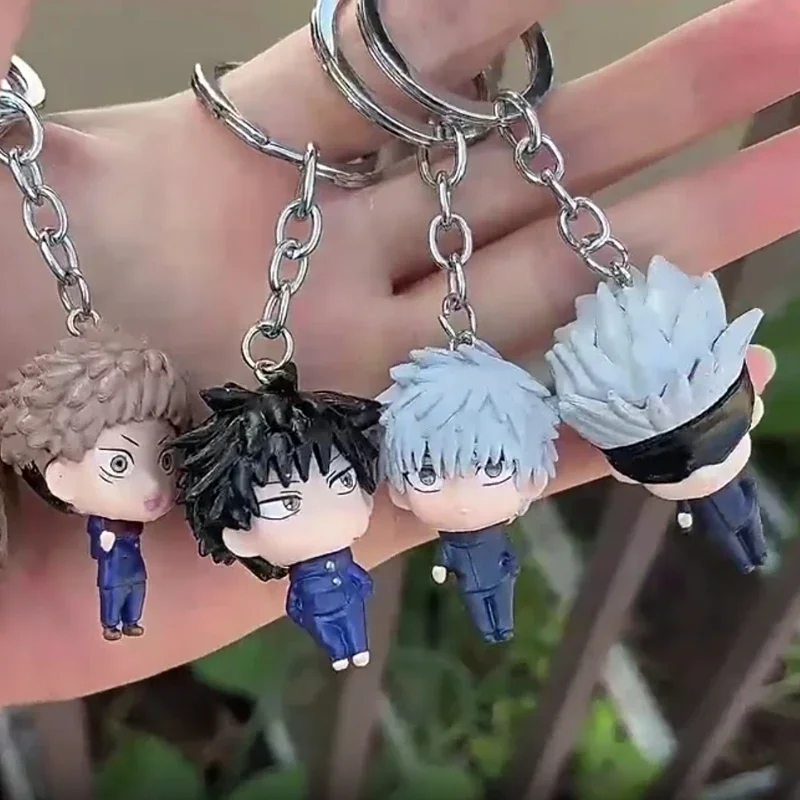 주술회전 애니메이션 피규어 키체인, 사토루 고조 이타도리 유지 카와이 인형 가방 펜던트, 후시구로 PVC 키체인 장식 선물