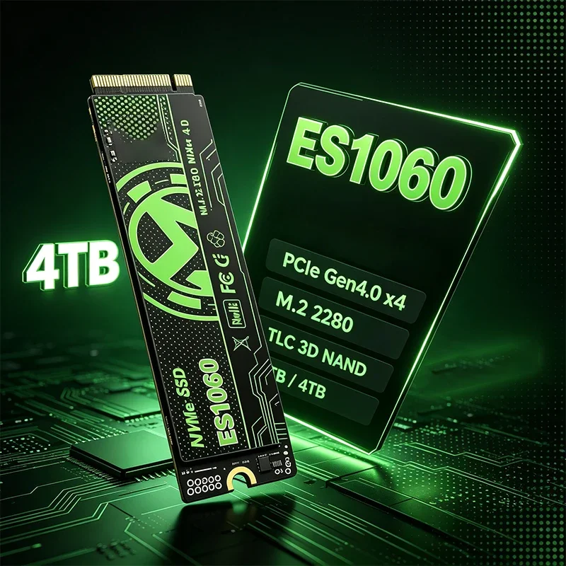 Original ES1060 M.2 2280 PCIe4.0 X4 NVMe SSD 3500MB/s TLC 3D NAND,High Speed Gaming SSD for Laptop & Desktop PC