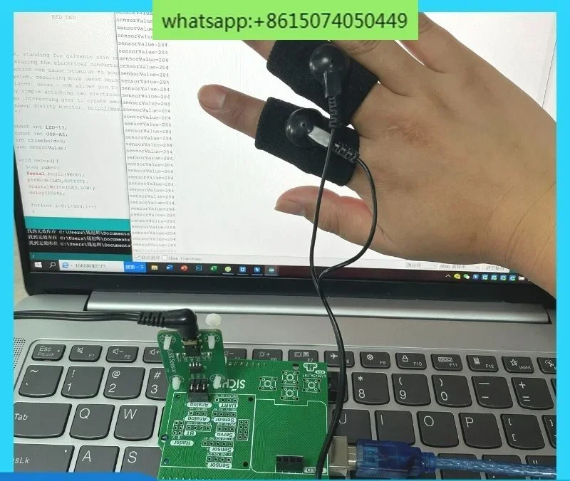 

Grove GSR Skin Electrical Sensor Sensing Kit Measuring Skin Resistance Current Finger Cover MCU Module