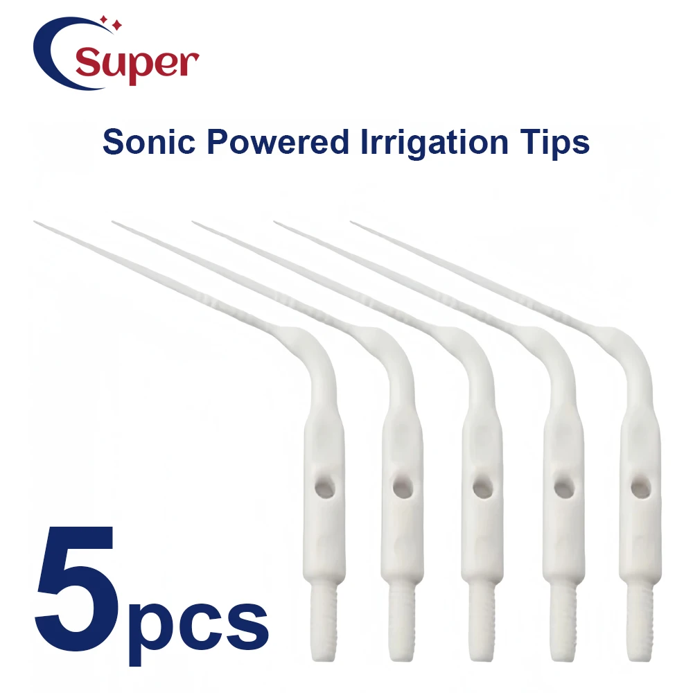 5Pcs Dental Sonic Powered Irrigation Tips - For Air Scaler Handpiece & Endo Root Canal Therapy Plastic Material
