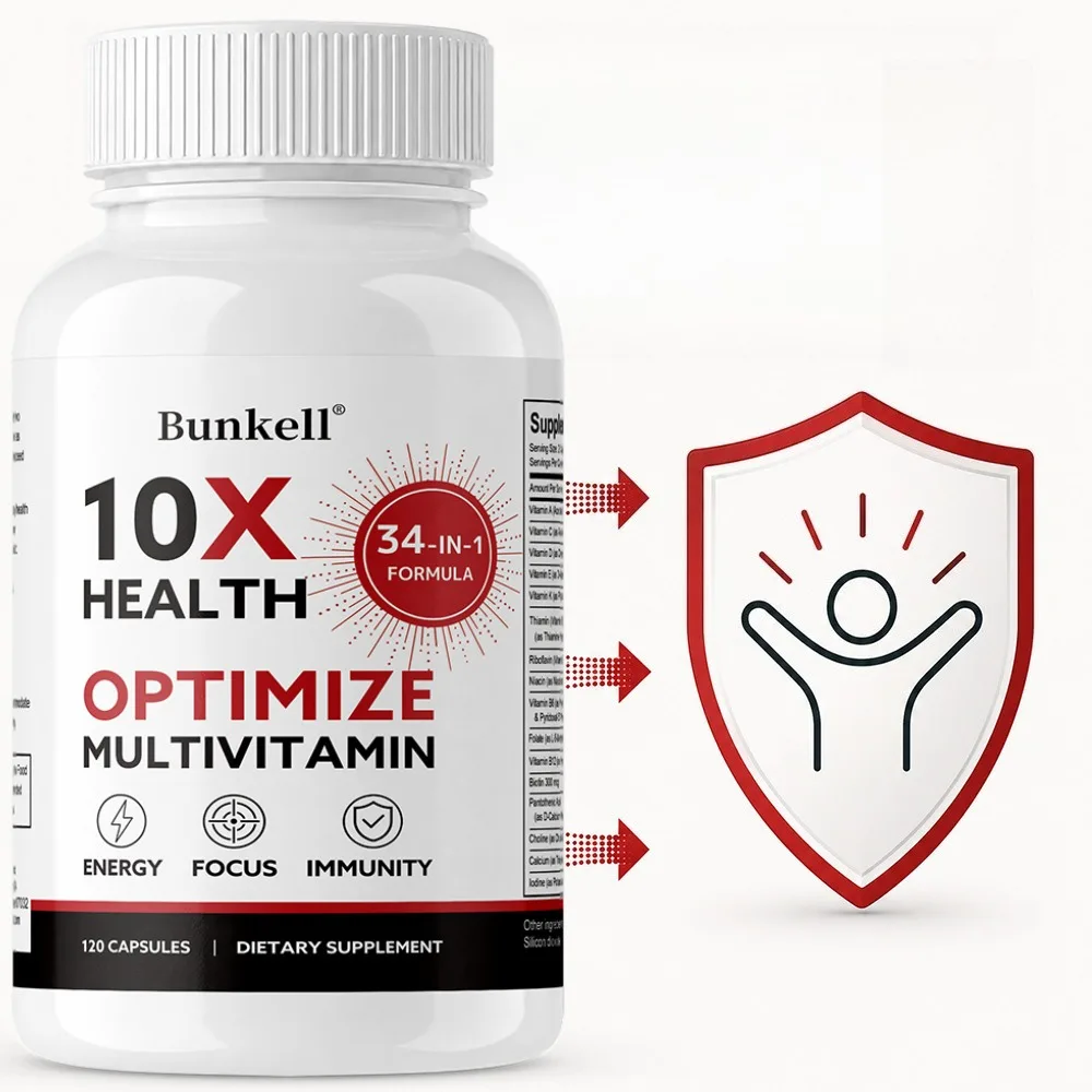 Optimize Multivitamin for Men & Women - 34 in 1 Formula with Vitamin B12, Vitamin E, NAC, Magnesium & Zinc Multivitamins