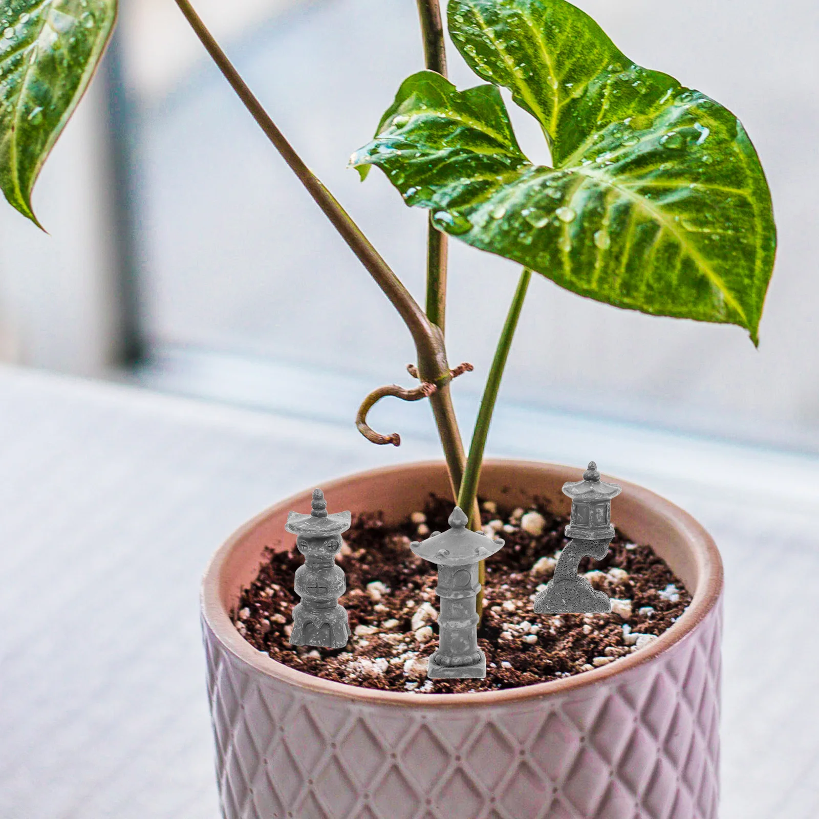 

1Set Miniature Rockery Landscape Decoration Resin Garden Ornament Rustic Micro Landscape Adornment for Fairy Garden Fish Tank