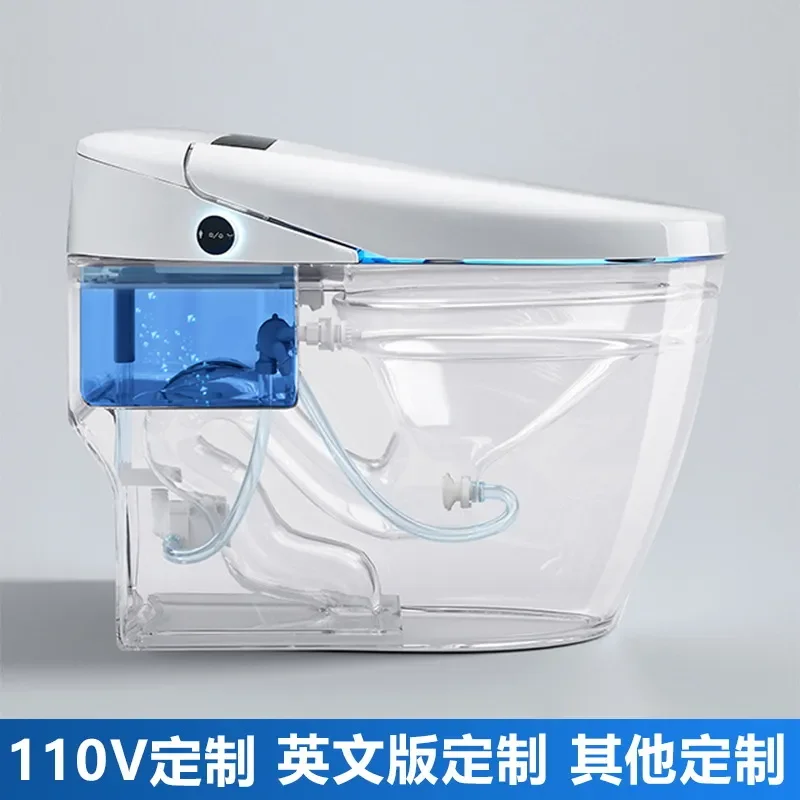 Smart Automatic Toilet 110V English Version Floor Mounted Wall Hung Bidet Seat Intelligent Flush System Modern Bathroom
