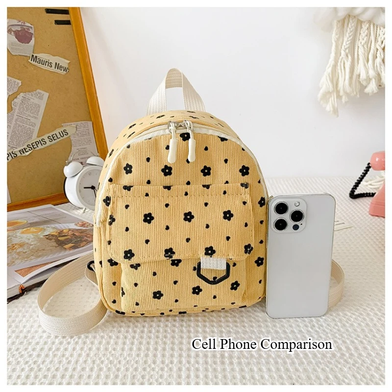 Mini borsa a tracolla in velluto a righe 2026 nuova borsa per studenti di grande capacità zaini piccoli da viaggio con personalità semplice e alla moda