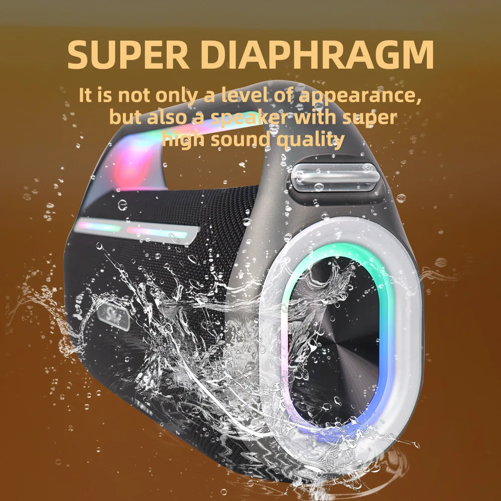 150w de alta potência sem fio bluetooth alto-falante ao ar livre à prova dwaterproof água portátil subwoofer multi-função led luz soundbox com 2 microfone