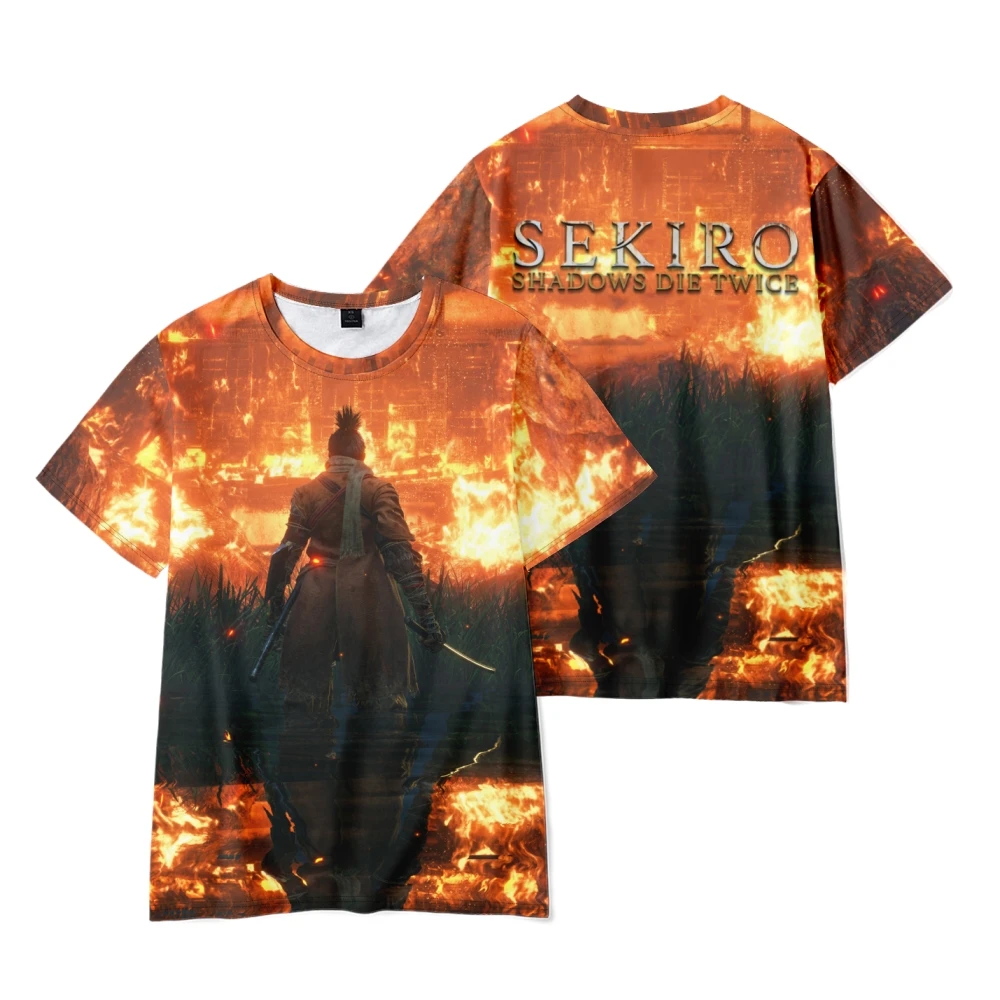 

Sekiro Shadows Die Twice Tshirt Crewneck Short Sleeve Women Men T-shirt Harajuku Streetwear 2022 New Anime Game 3D Clothes