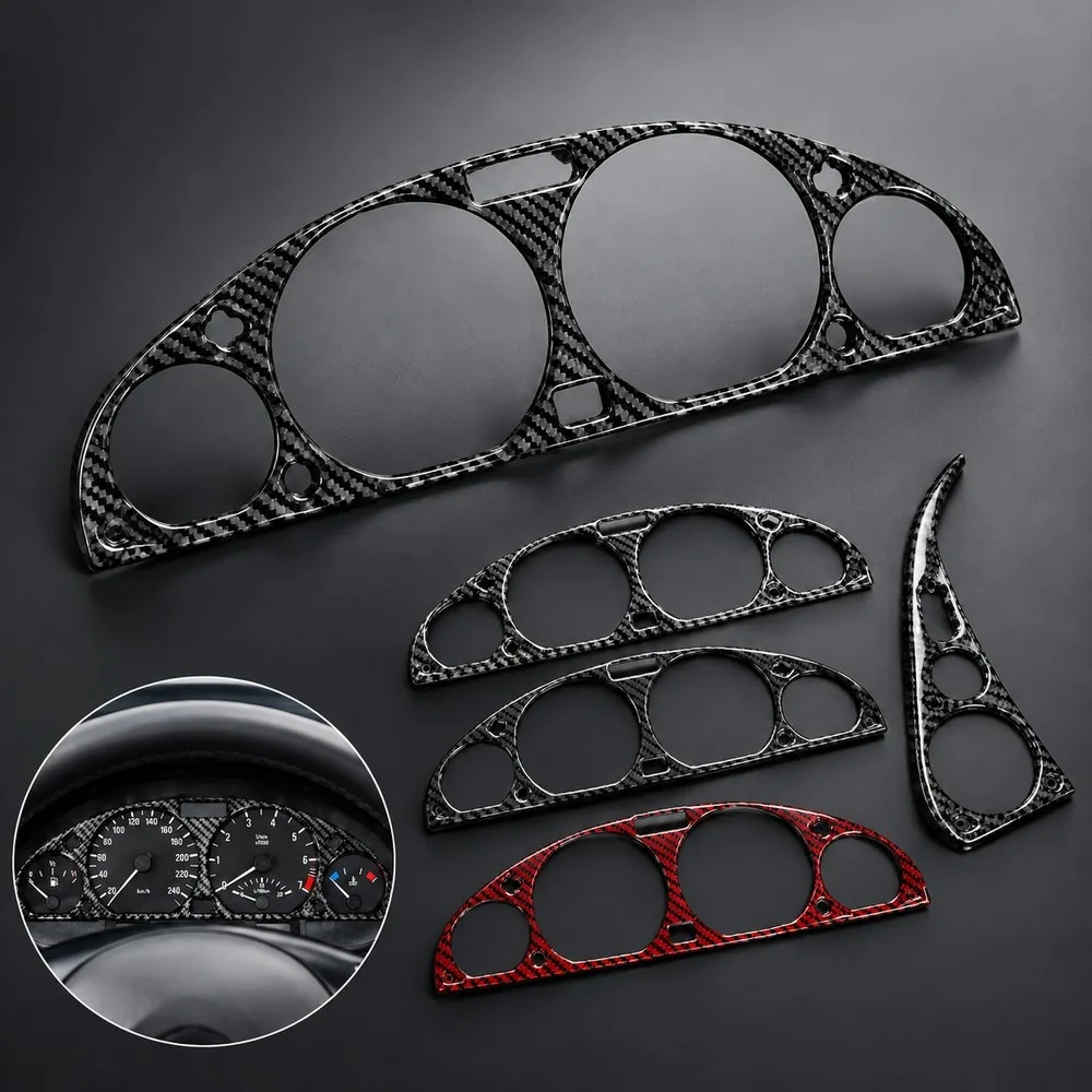 Carbon Fiber Dashboard Trim Frame for BMW 3 Series E46 1998-2004, Multi-Color Interior Decoration Replacement, Auto
