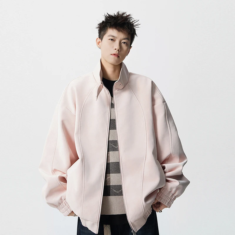 サイクリングジャケットファッショナブルな防風タイダイレザージャケットメンズショートジャケット多用途スタンドアップカラージッパーバイクジャケット