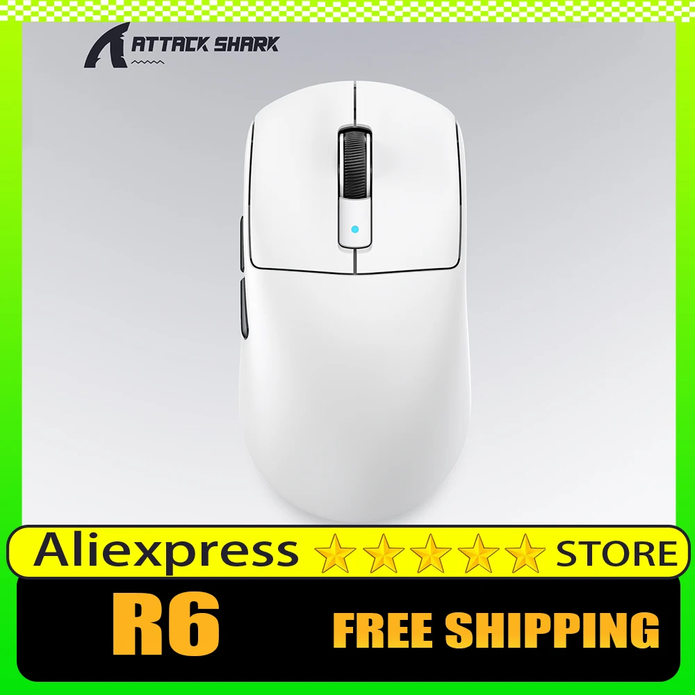 

Attack Shark R6 Mouse Wireless Tri-Mode PAW3950Max 8KHz 42000DPI Nordic52840 39g Lightweight E-sports Mouse Custom PC Accessory