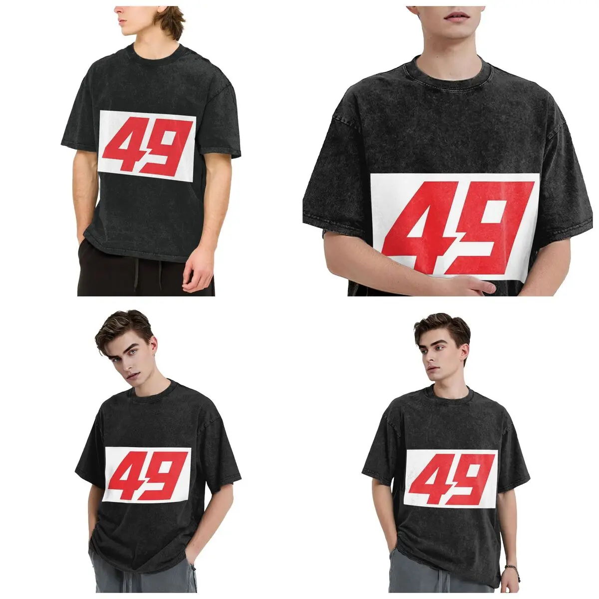 Fabio Di Giannantonio 49 1 Hip Hop Short Sleeve T-Shirts Washed Tops Tees Streetwear T Shirt Vintage for Men Women