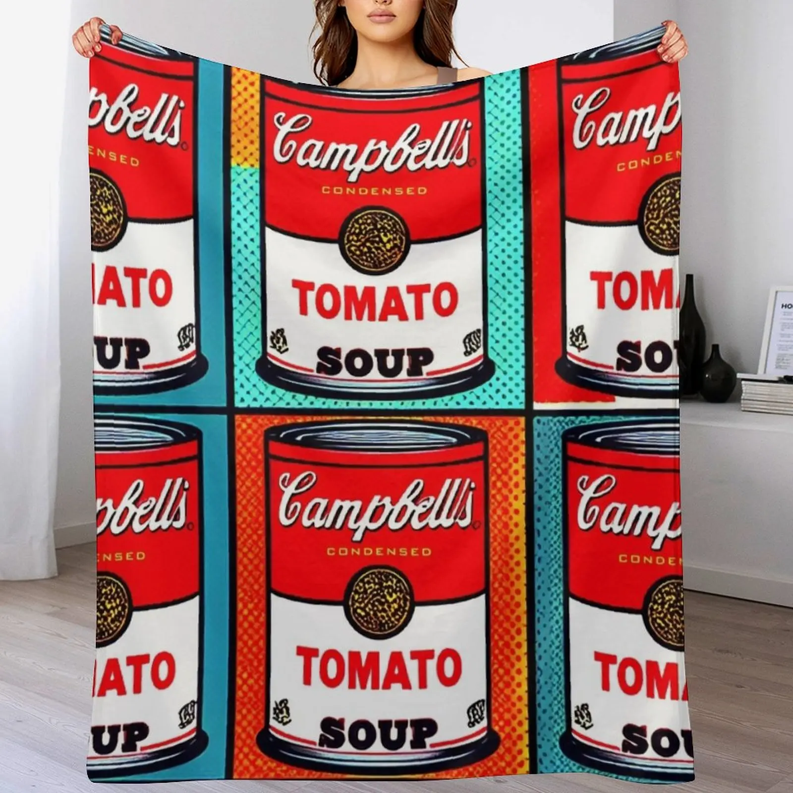 

Campbell's Tomato Soup Pop Art Throw Blanket Decoratives Camping Large for babies Blankets