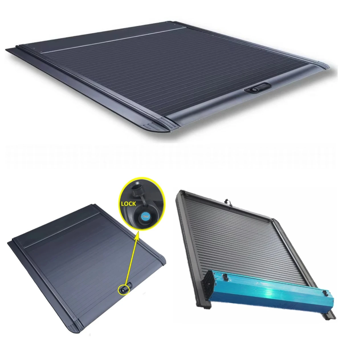 Ousaier Manual Waterproof Roller Blind Telescopic Aluminum Trunk Top Pickup for Savage Single Cab