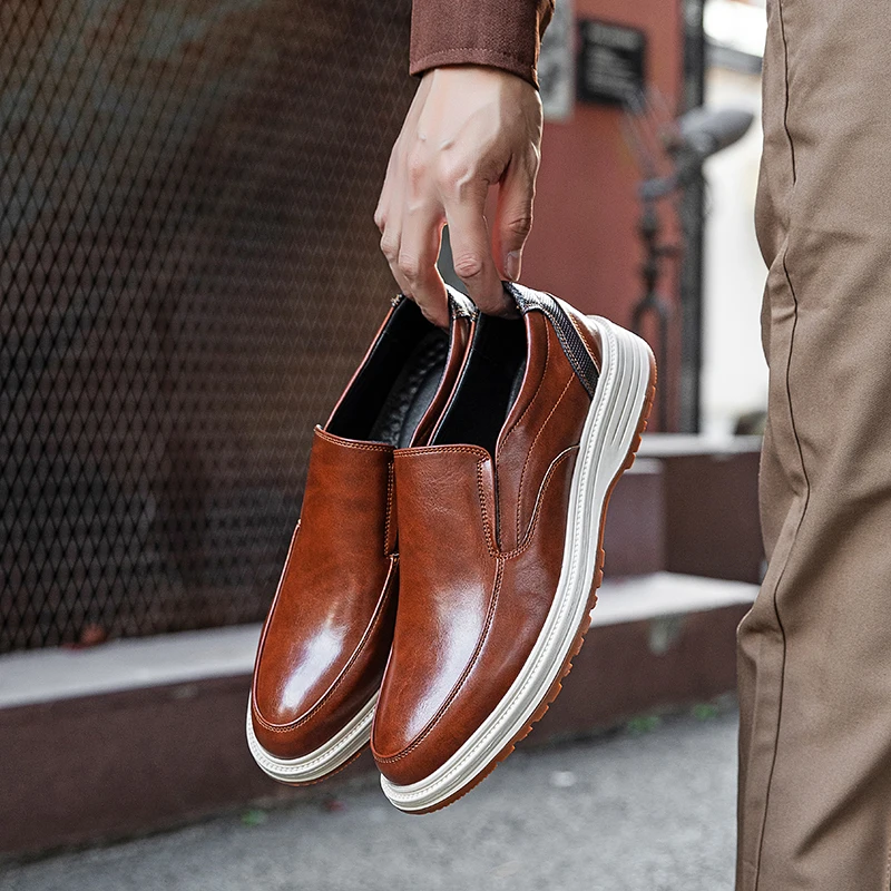 

Men Loafers PU Flat Bottom Comfortable Classic Daily Men Shoes Size 38-46