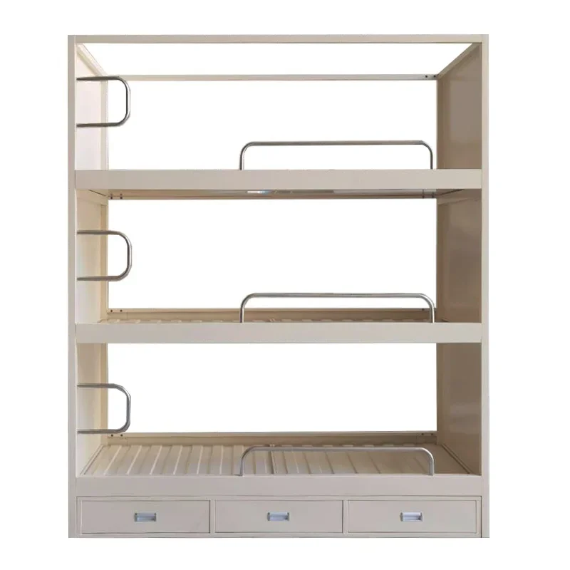 Maritime Ship Furniture Iron Frame Bed Bedroom Lounge with Drawers Curtains Steel Triple Bed