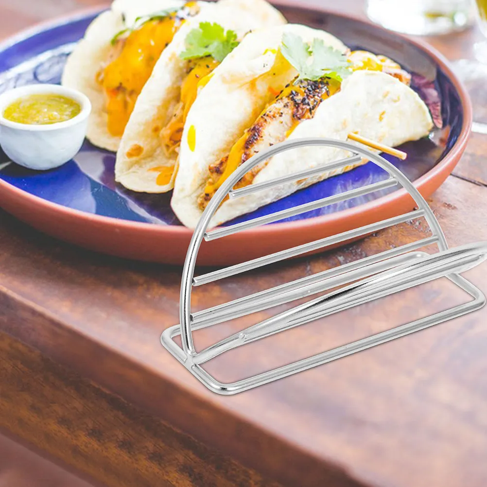 2Pcs Stainless Steel Taco Holder Stand for Tacos Sushi Rolls Desserts Baking Eggs Tortillas Family Gatherings Restaurant Use