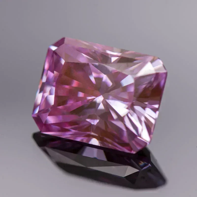 Pedra moissanite corte radiante sakura cor rosa vvs1 com certificado gra para contas de amuletos de pedras preciosas materiais de fabricação de joias superiores