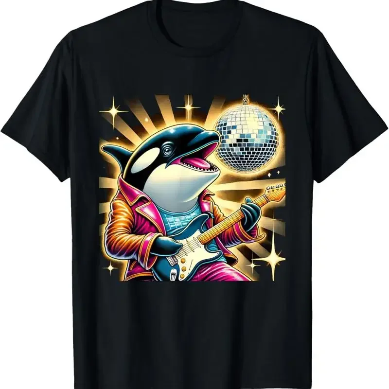 Disco Ball Guitar Orca Whale T Shirt