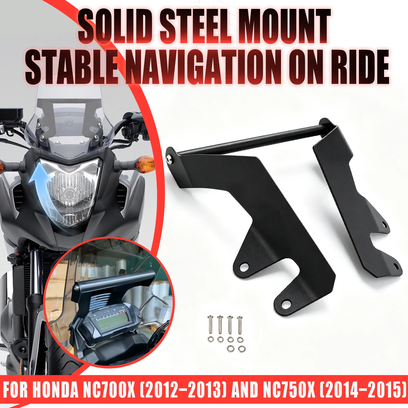For Honda NC700X 2012 2013 NC750X 2014 2015 Motorcycle Phone Holder Stand GPS Navigation Plate Bracket Mount Black