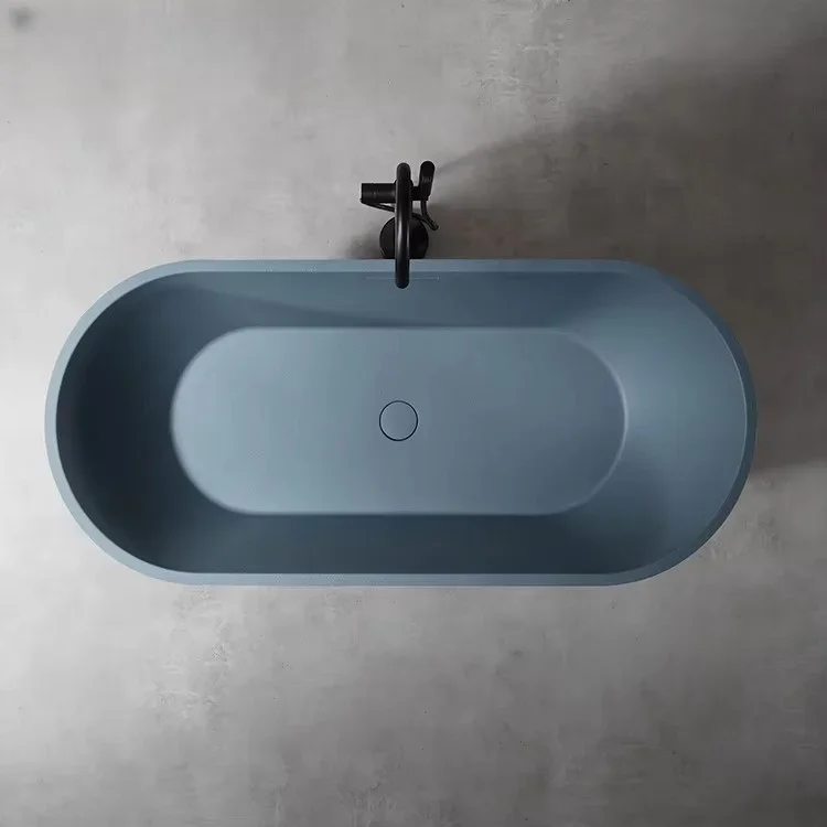 Modern Design Bathroom SPA Bath Tub Oval Artificial Indoor Soaking Bathtub Free Standing for Adults Bathtub Manufacturer